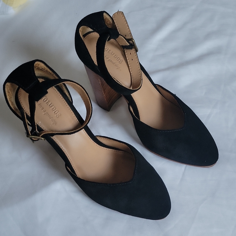 Soludos Black Velvet Collette Heels Sz 7 Bussiness Casual Career - Picture 3 of 15